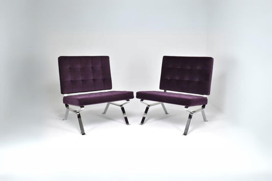 Pair of Italian Mid-Century Dione Gastone Rinaldi Lounge Chairs, 1950's