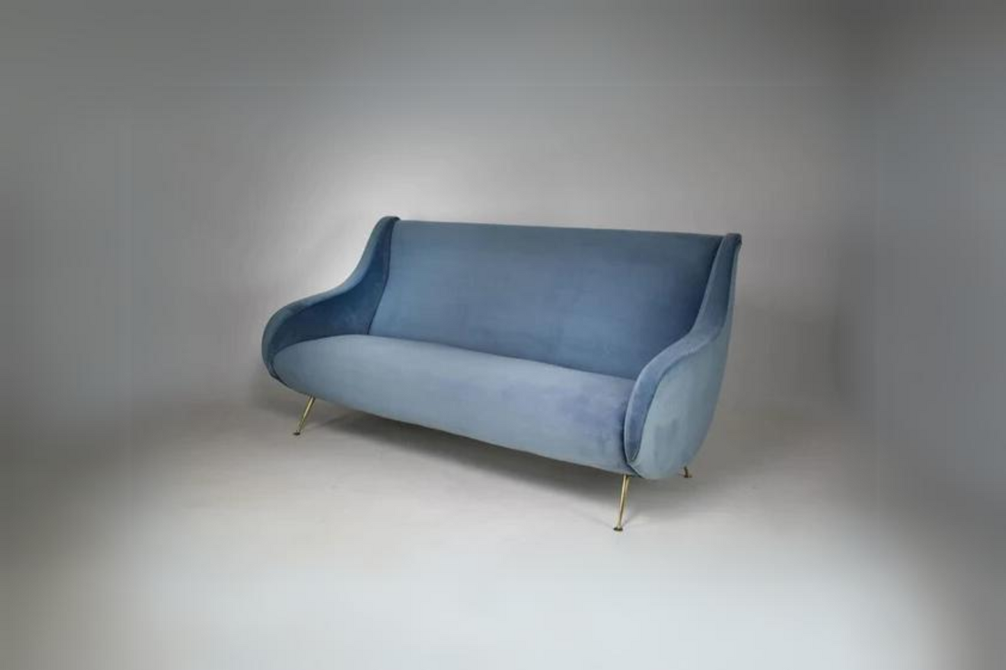 1950's Italian Velvet Restored Sofa