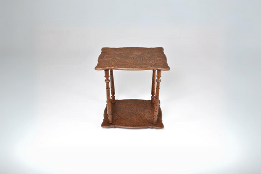 Antique Japanese Sculpted Wooden Tea Table