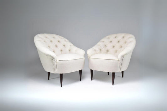 1950's Italian Restored Mid-Century Gio Ponti Attributed Armchairs