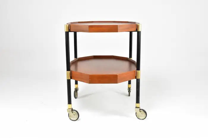 Italian Wood & Metal Trolley by Bergonzi, 1950s