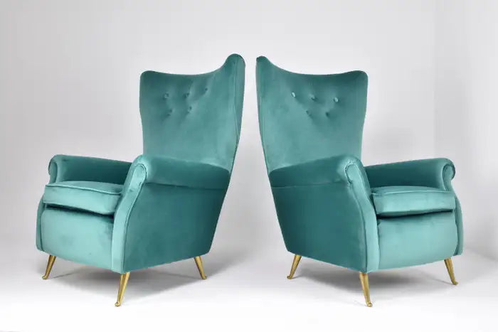 Fauteuils italiens du milieu du siècle par ISA Bergamo, lot de deux, années 1950