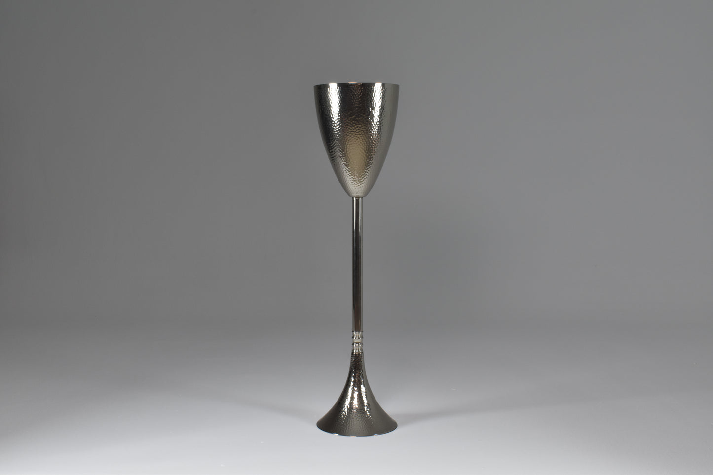 Contemporary Hammered Nickel Brass Champagne Bucket Stand