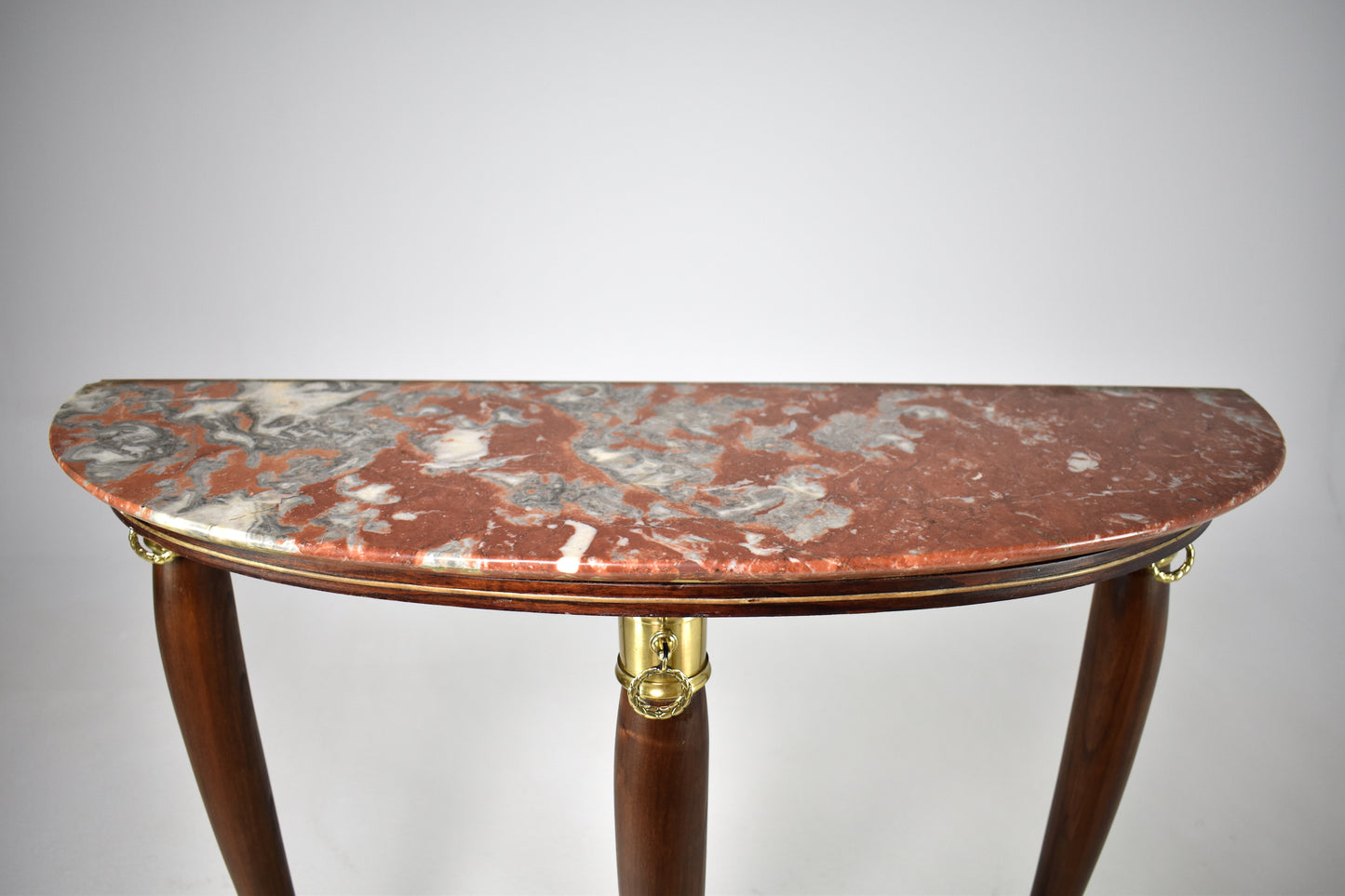 1950's Italian Half Moon Marble Console Table