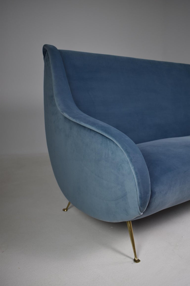 1950's Italian Velvet Restored Sofa