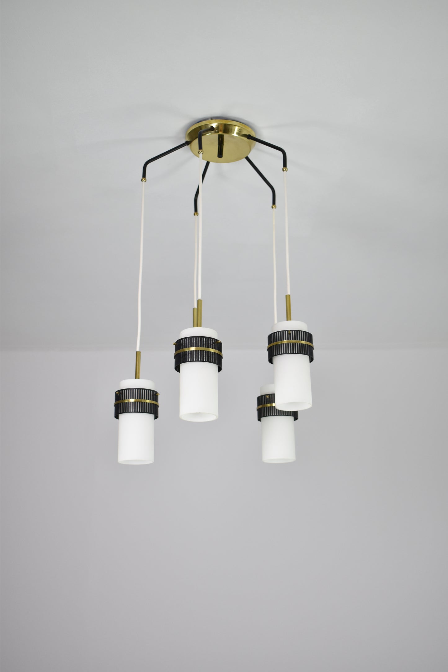 1950's 5 Lights Glass Pendant by Stilnovo