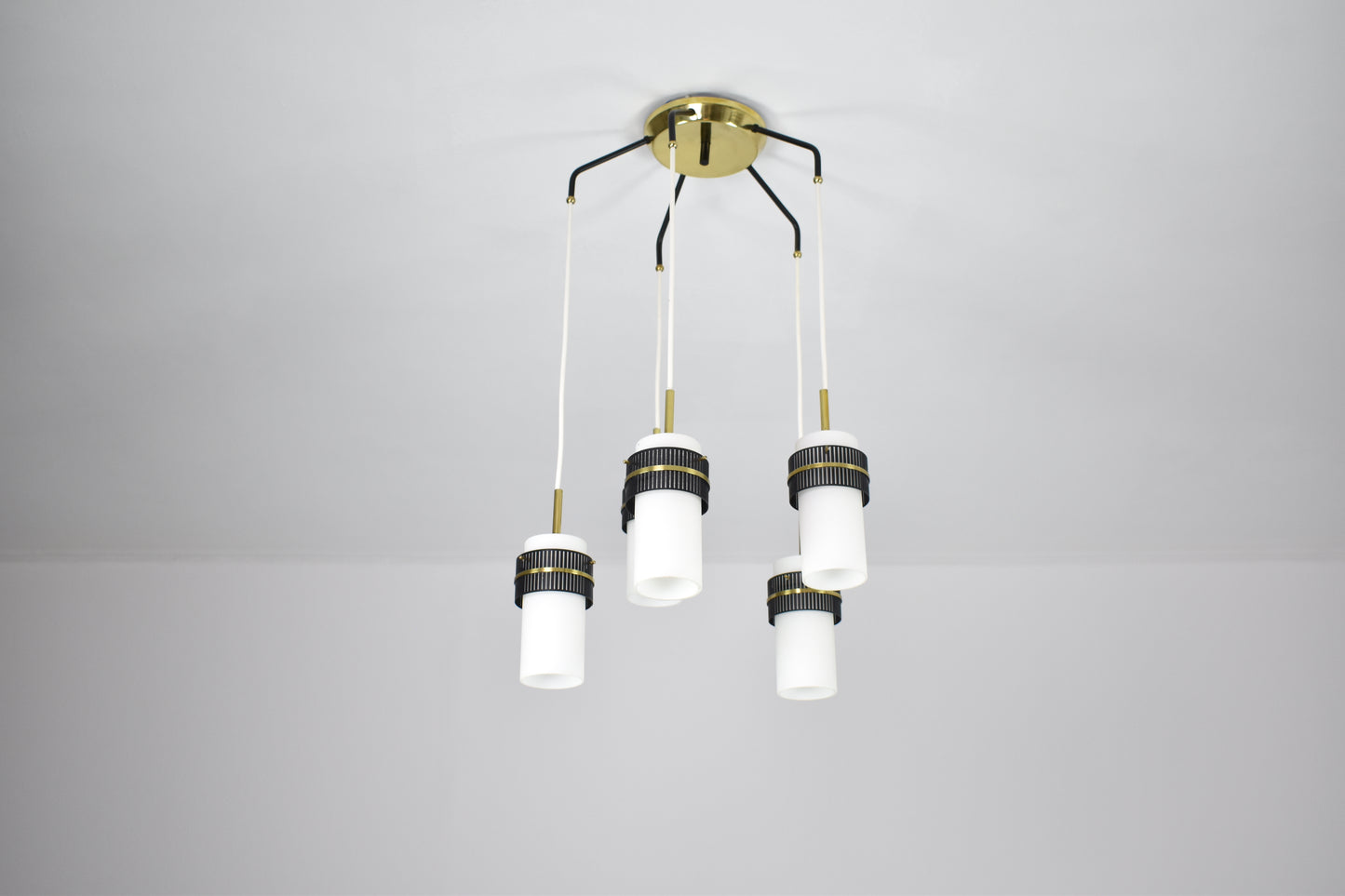 1950's 5 Lights Glass Pendant by Stilnovo