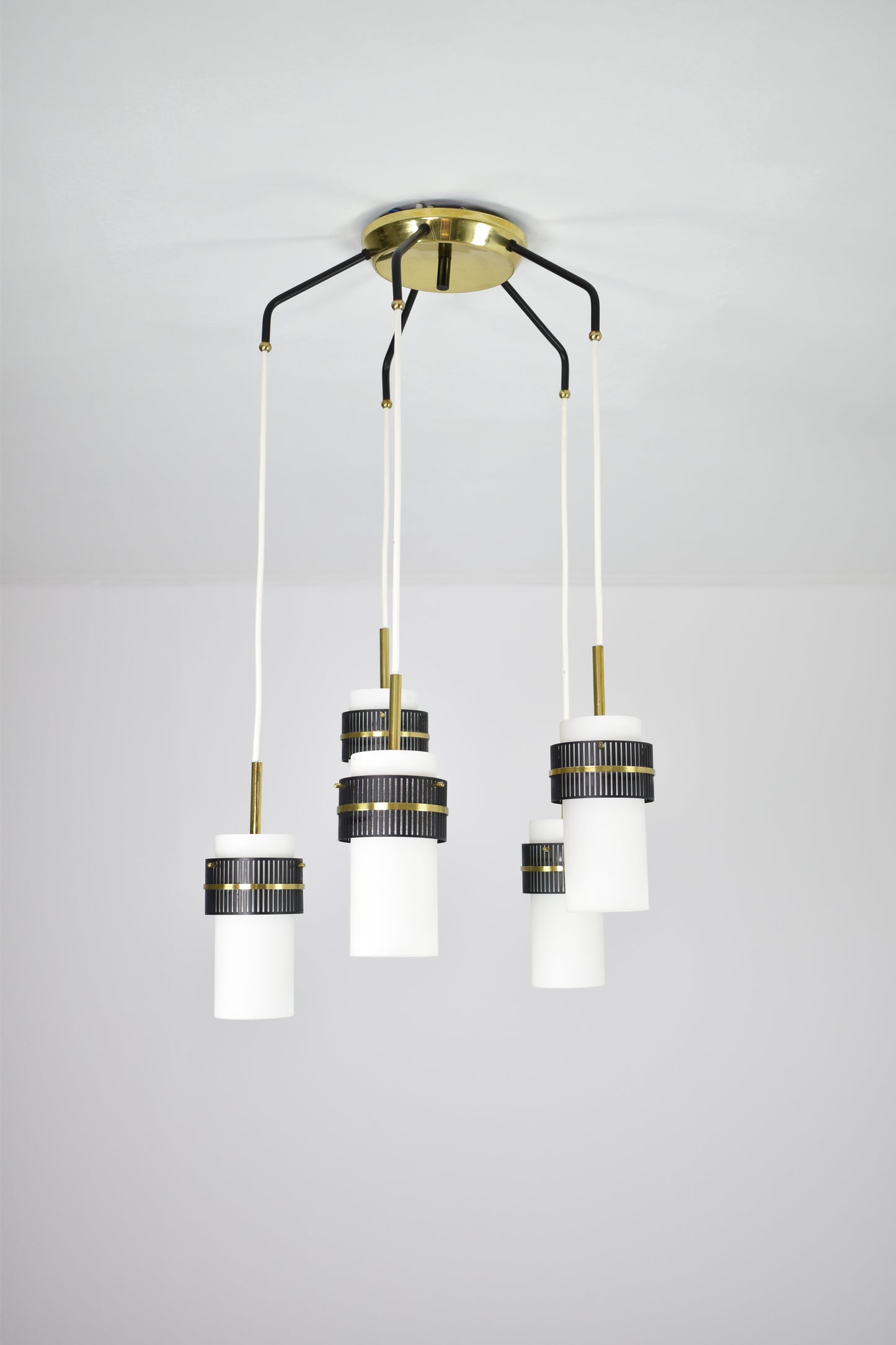 1950's 5 Lights Glass Pendant by Stilnovo