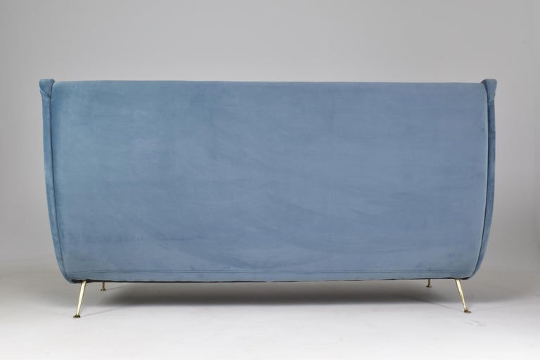 1950's Italian Velvet Restored Sofa