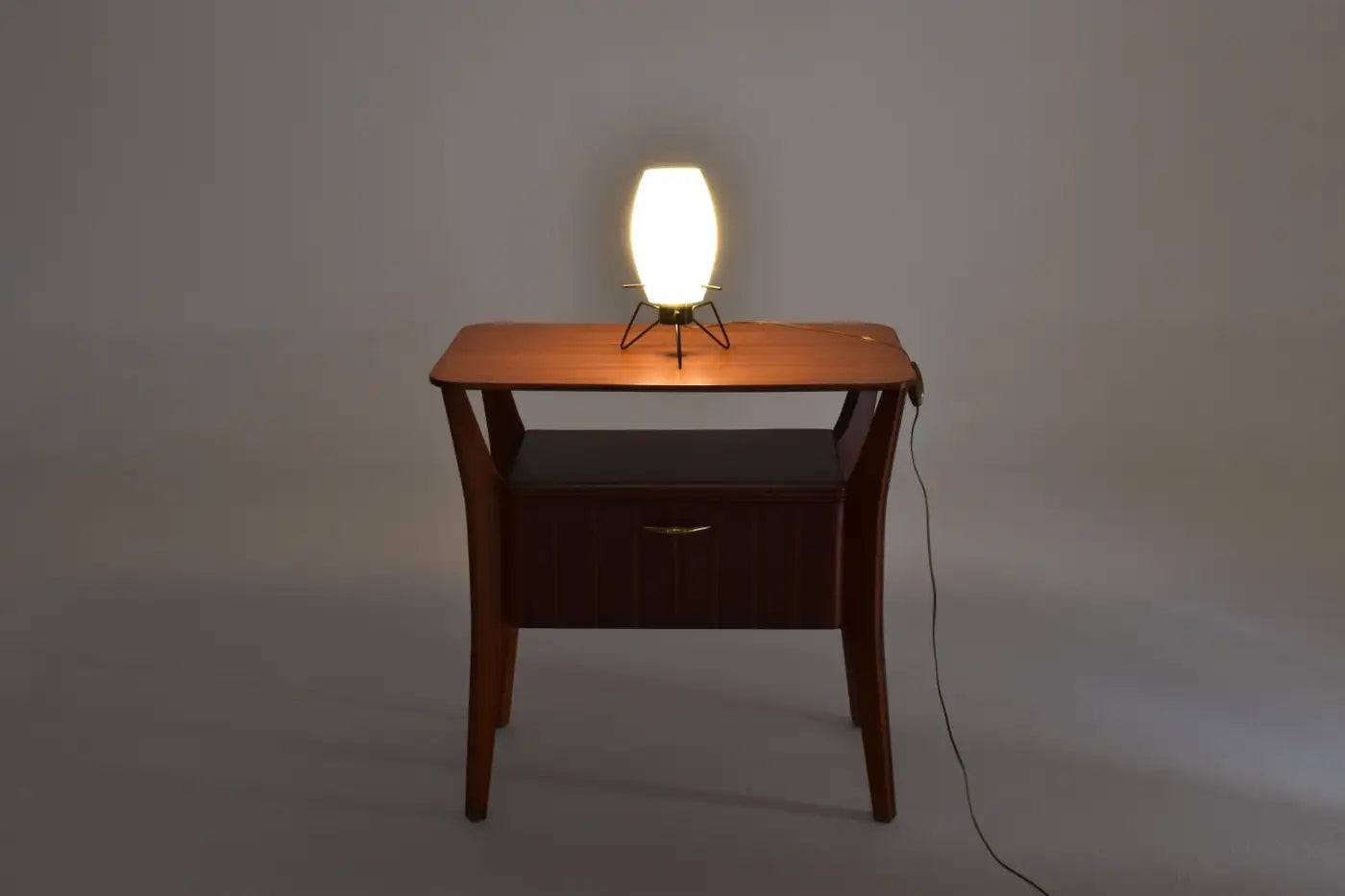 1950's Glass & Metal Table Lamp