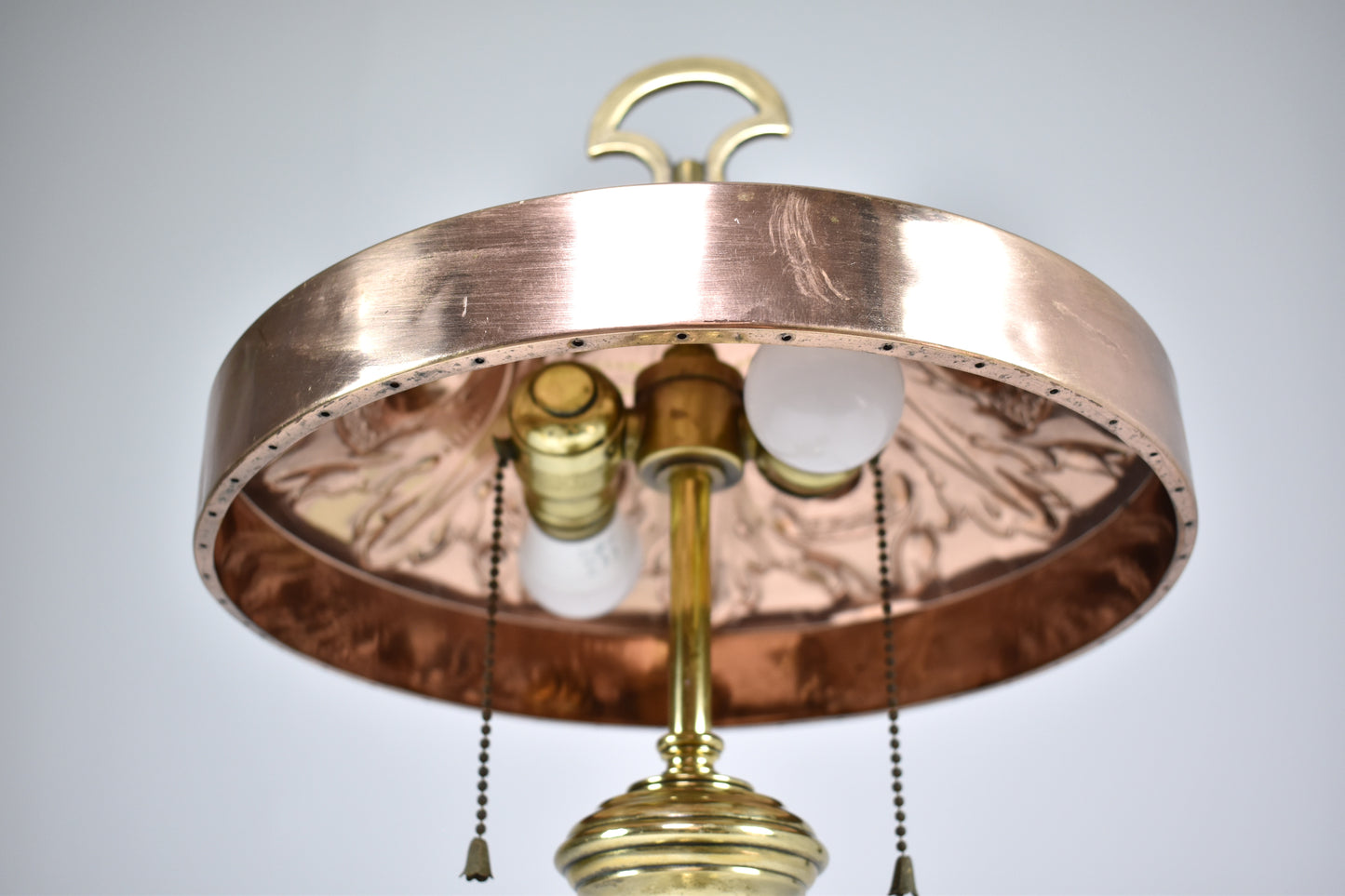 French Art Nouveau Brass & Copper Table Lamp, 1910-20s