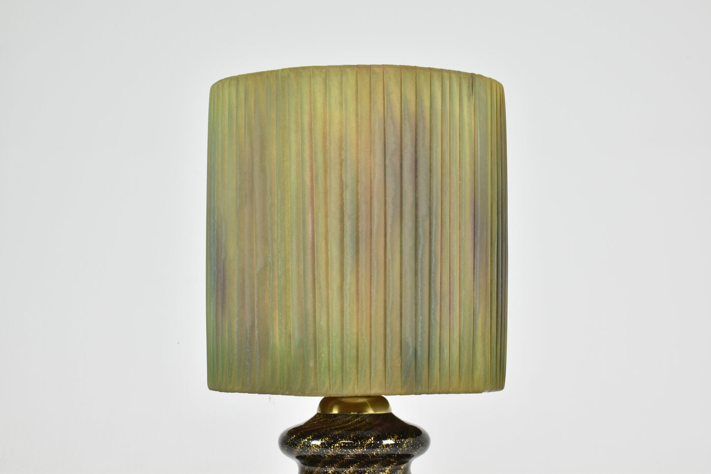 1970's Italian Green Mid-Century Murano Table Lamp by Tommaso Barbi