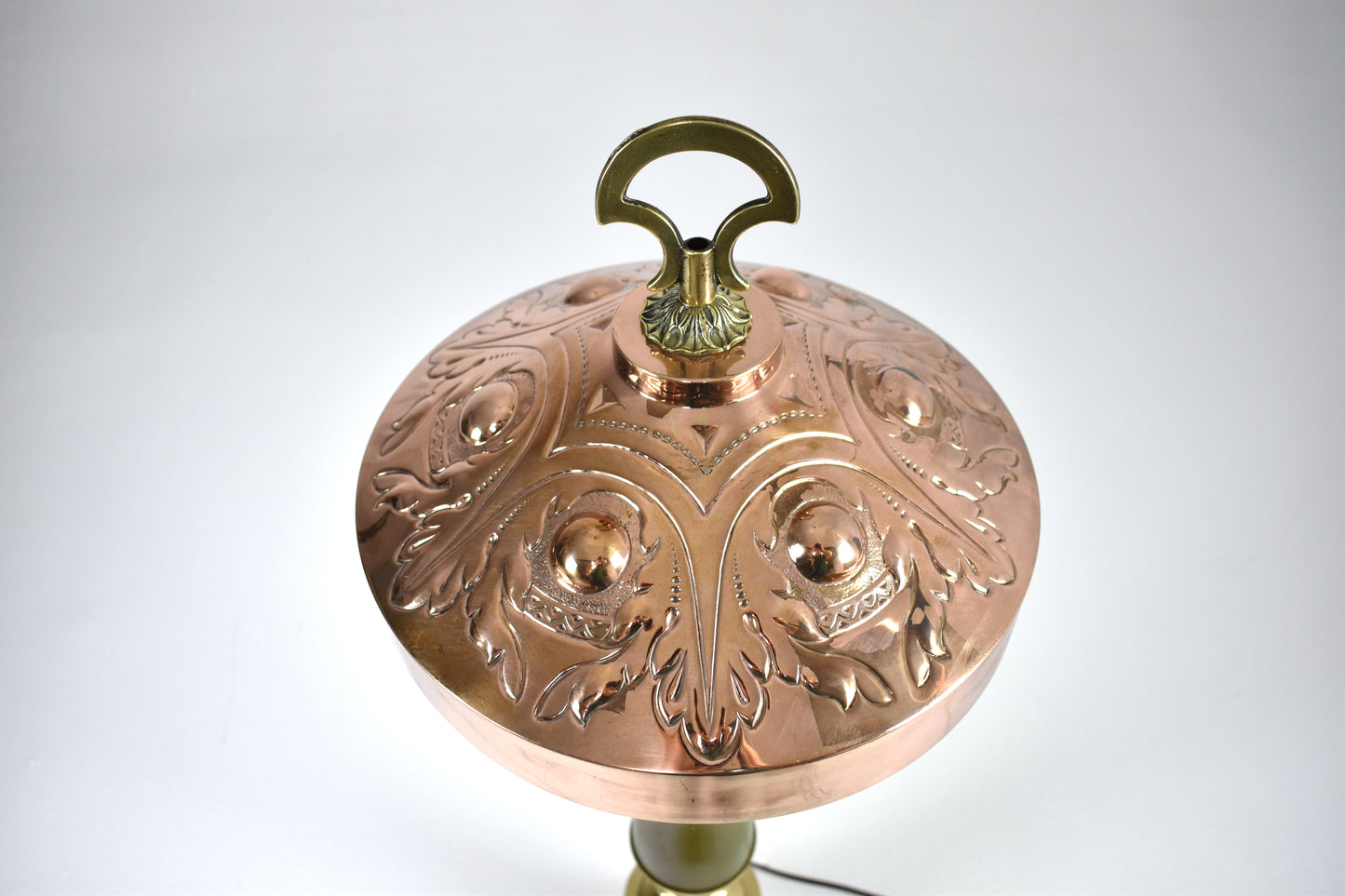 French Art Nouveau Brass & Copper Table Lamp, 1910-20s