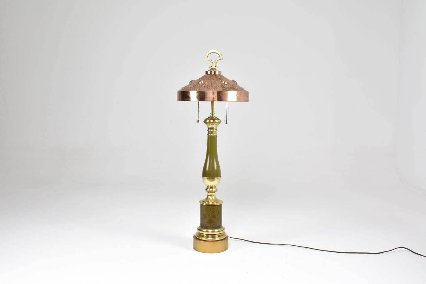 French Art Nouveau Brass & Copper Table Lamp, 1910-20s