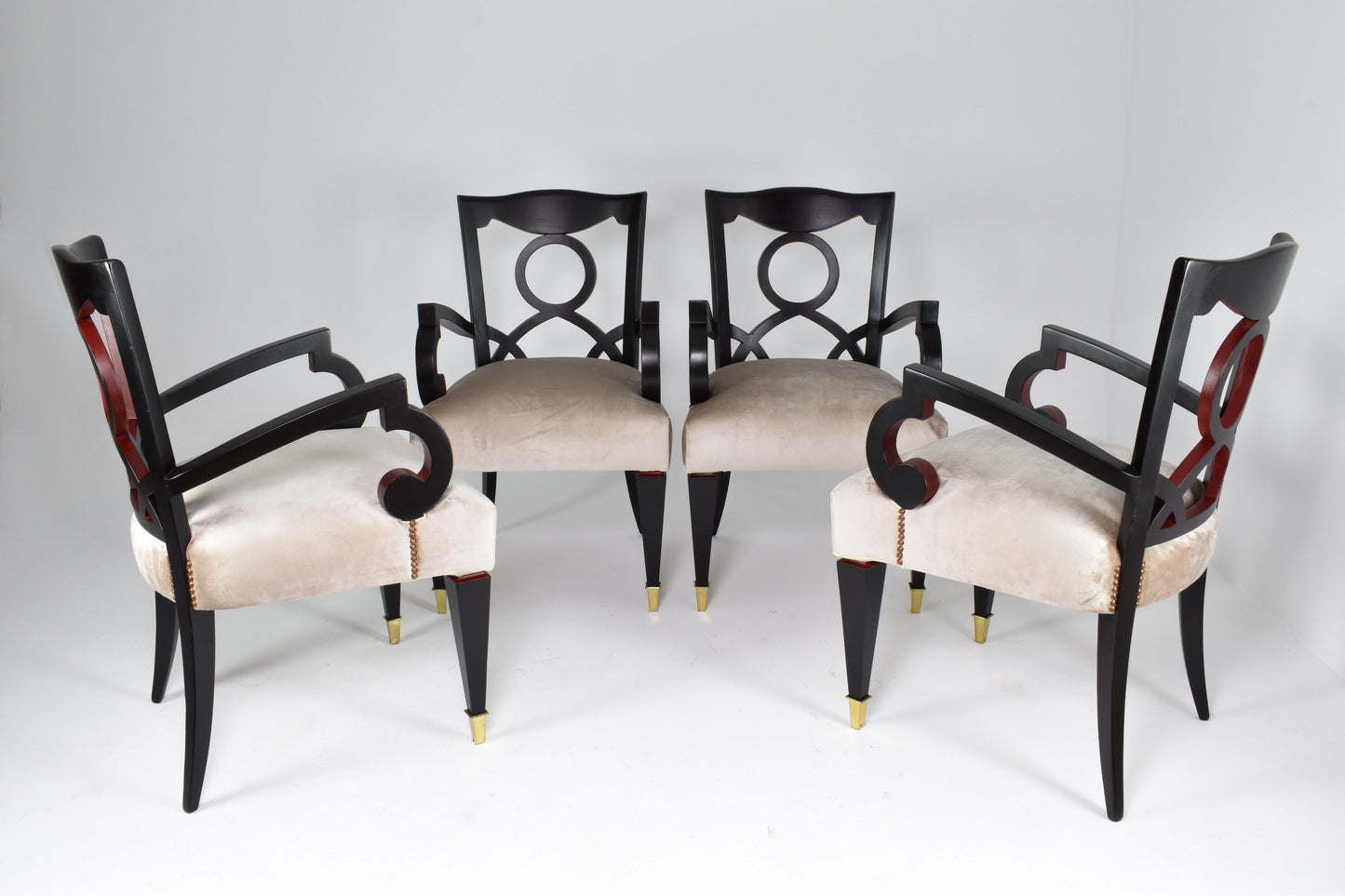 Lot de 4 fauteuils de salle à manger italiens restaurés, années 1960