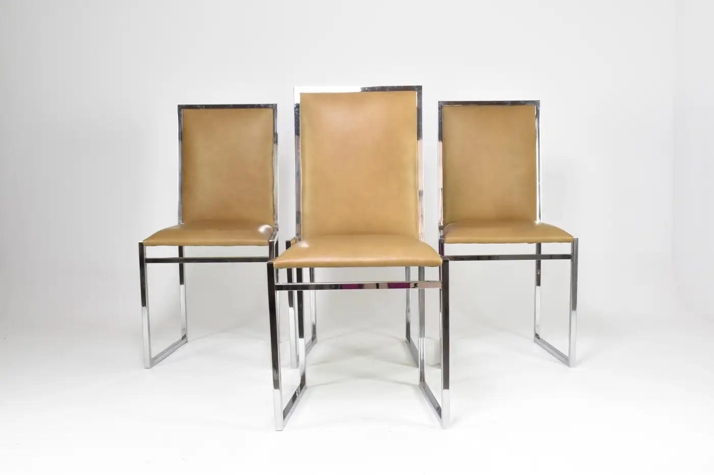 Set of 4 Italian Chrome Chairs by La Metal Arredo Paderno D. Mi, 1970s