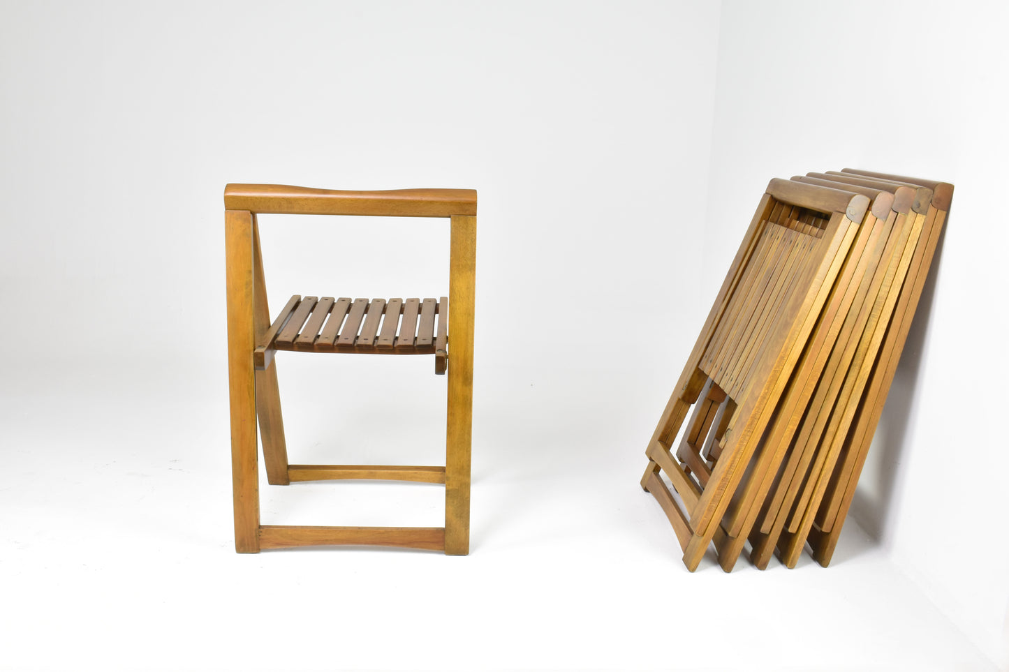 Lot de 6 chaises pliantes italiennes par Aldo Jacober pour Alberto Bazzani, années 1960