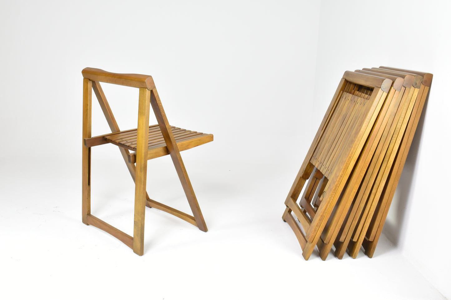 Lot de 6 chaises pliantes italiennes par Aldo Jacober pour Alberto Bazzani, années 1960