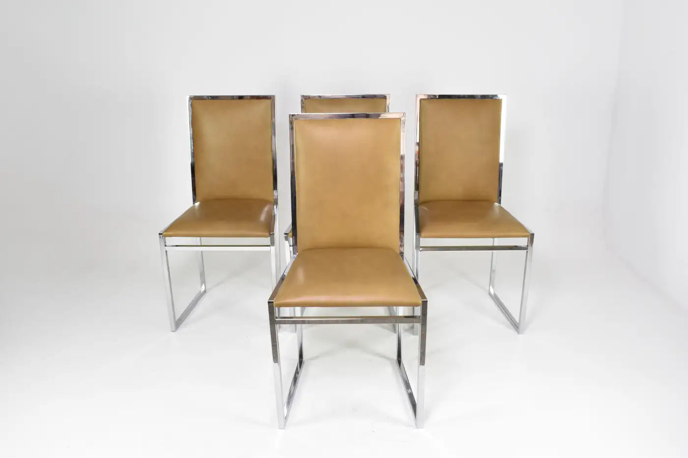 Set of 4 Italian Chrome Chairs by La Metal Arredo Paderno D. Mi, 1970s