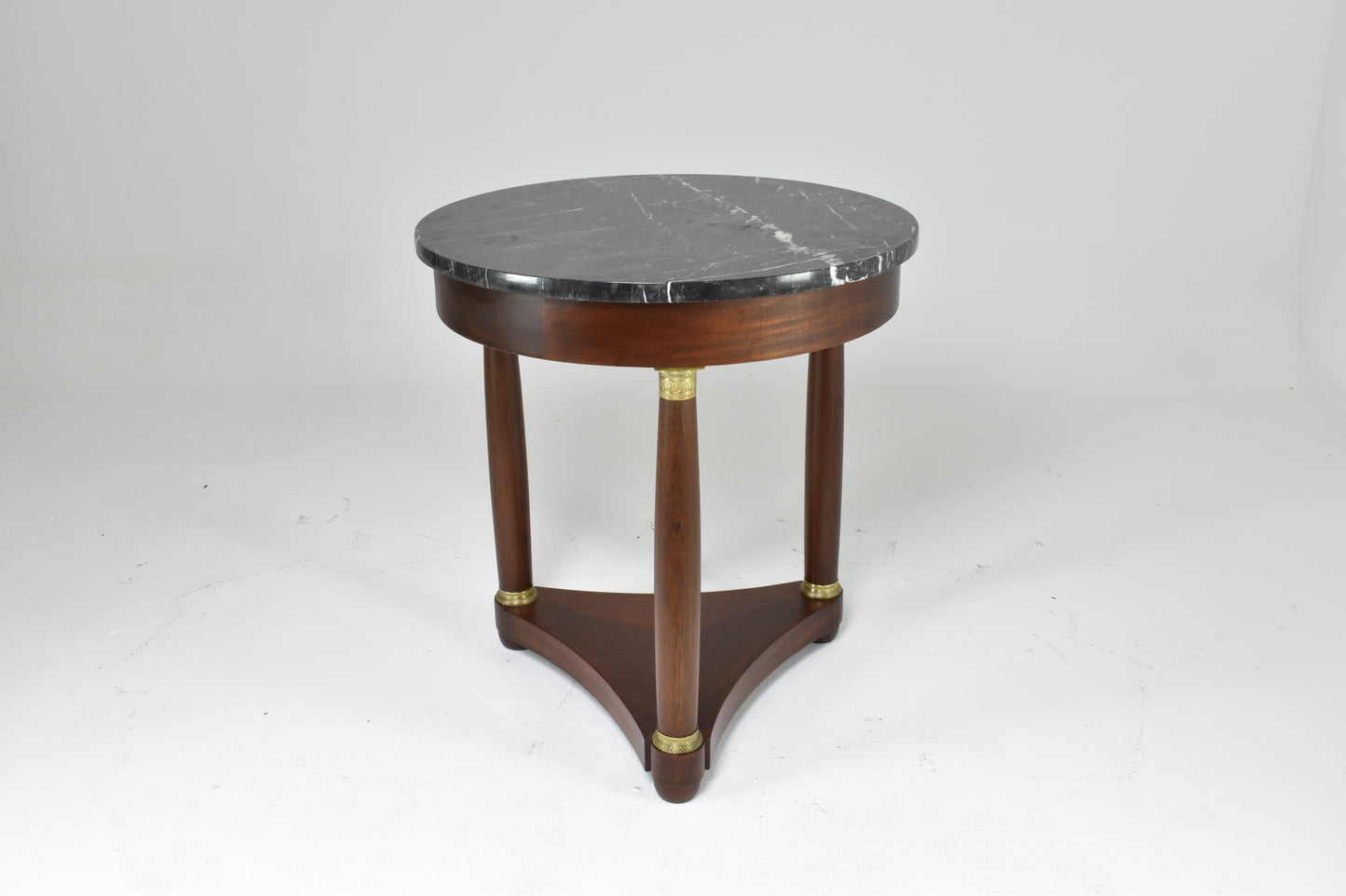 French Antique Marble Pedestal Table