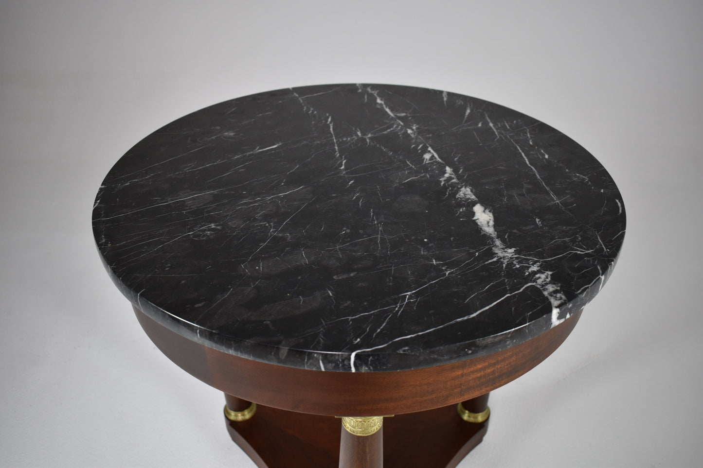 French Antique Marble Pedestal Table