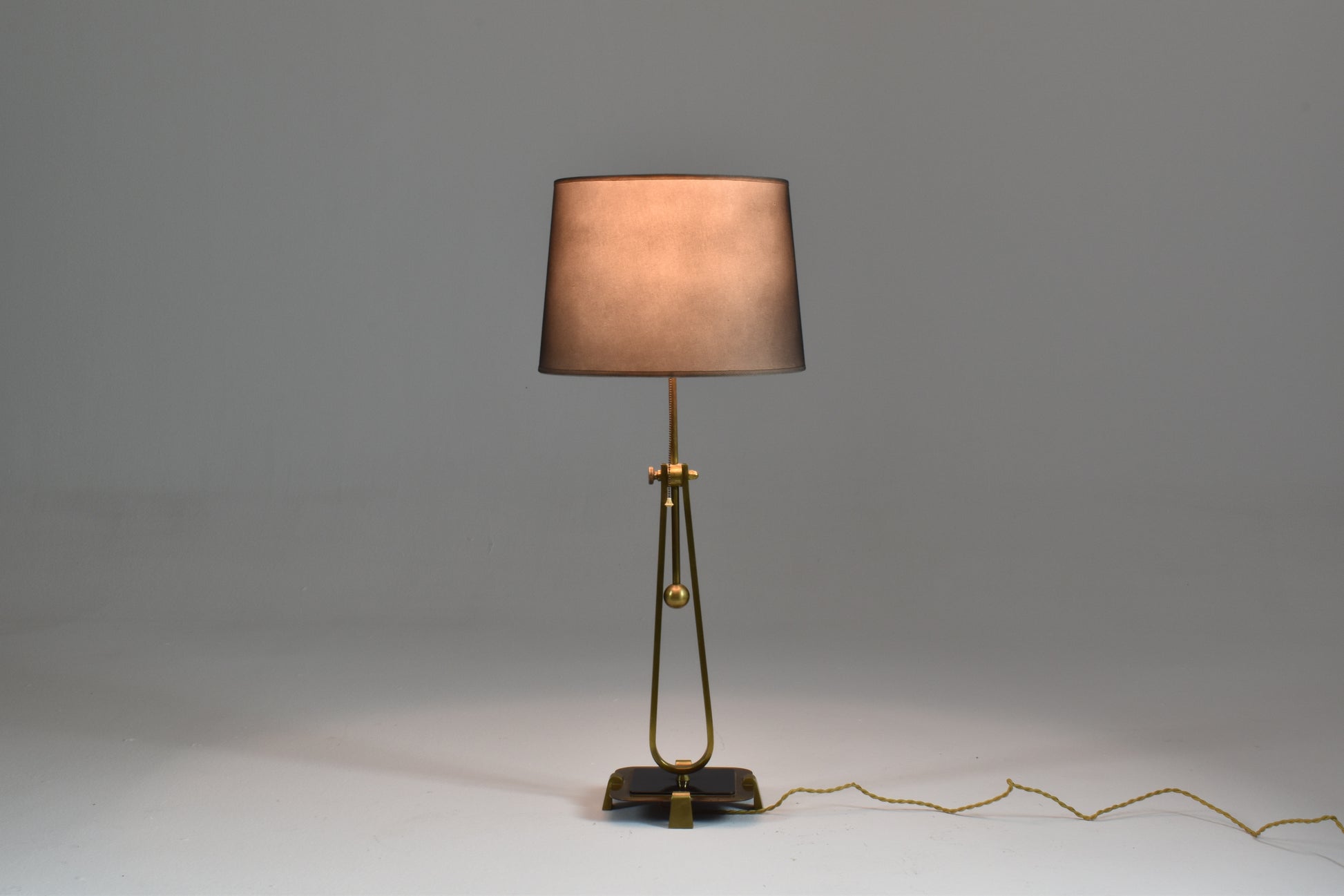 French Brass & Metal Table lamp, 1950s