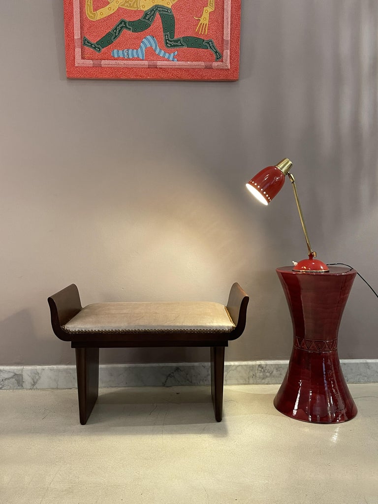 Italian Mid-Century Modern Red Desk Lamp by Stilnovo, 1950s