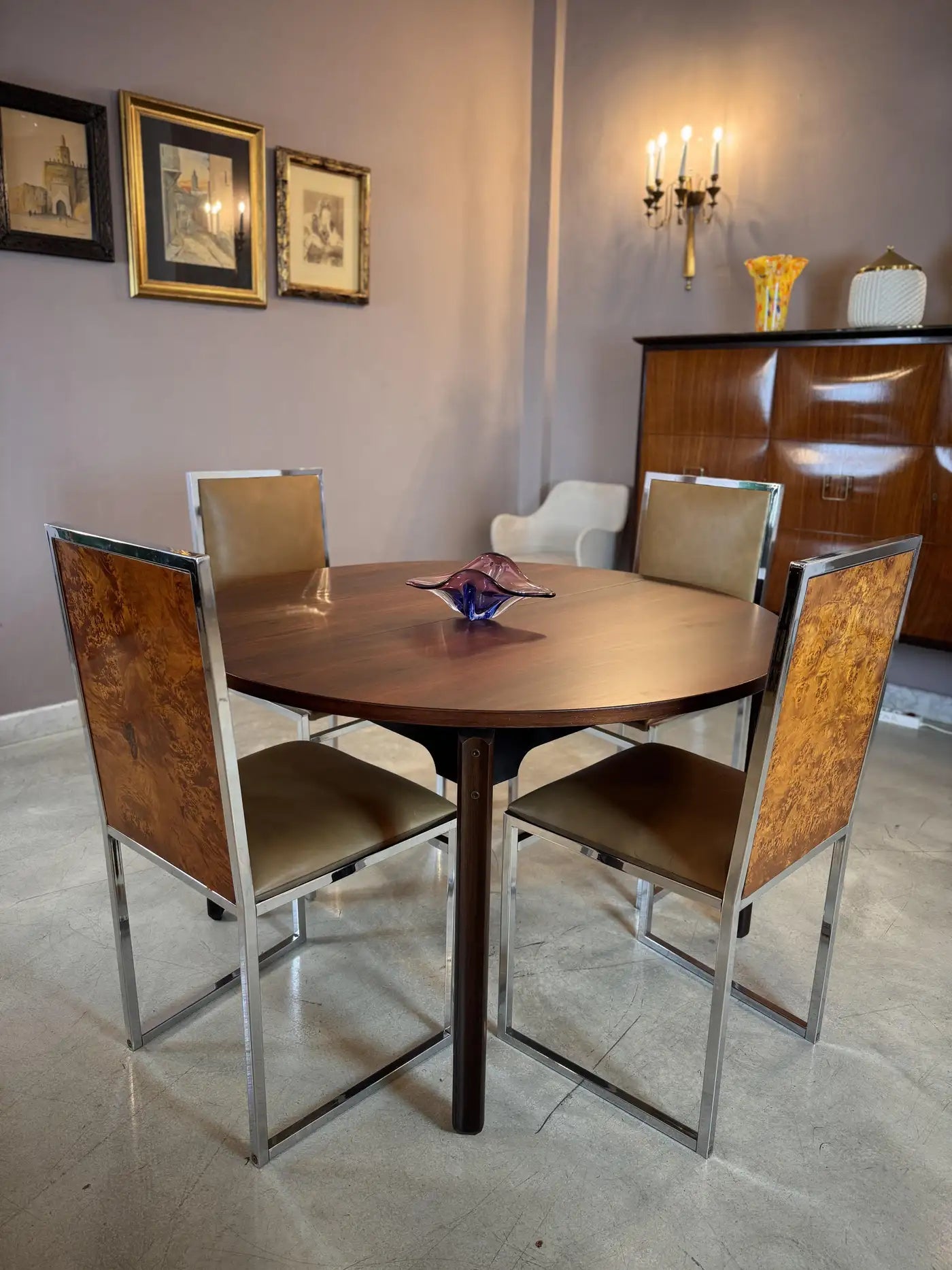 Set of 4 Italian Chrome Chairs by La Metal Arredo Paderno D. Mi, 1970s