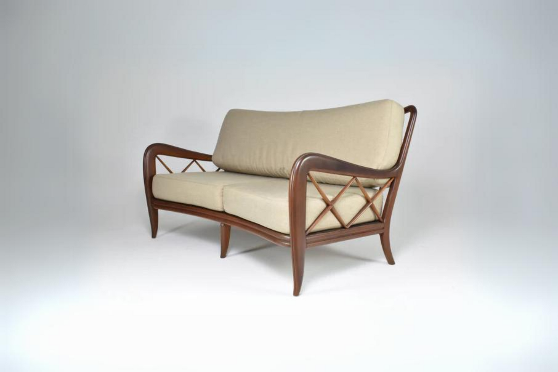 Italian Mid-Century Modern Walnut Sofa, 1950s