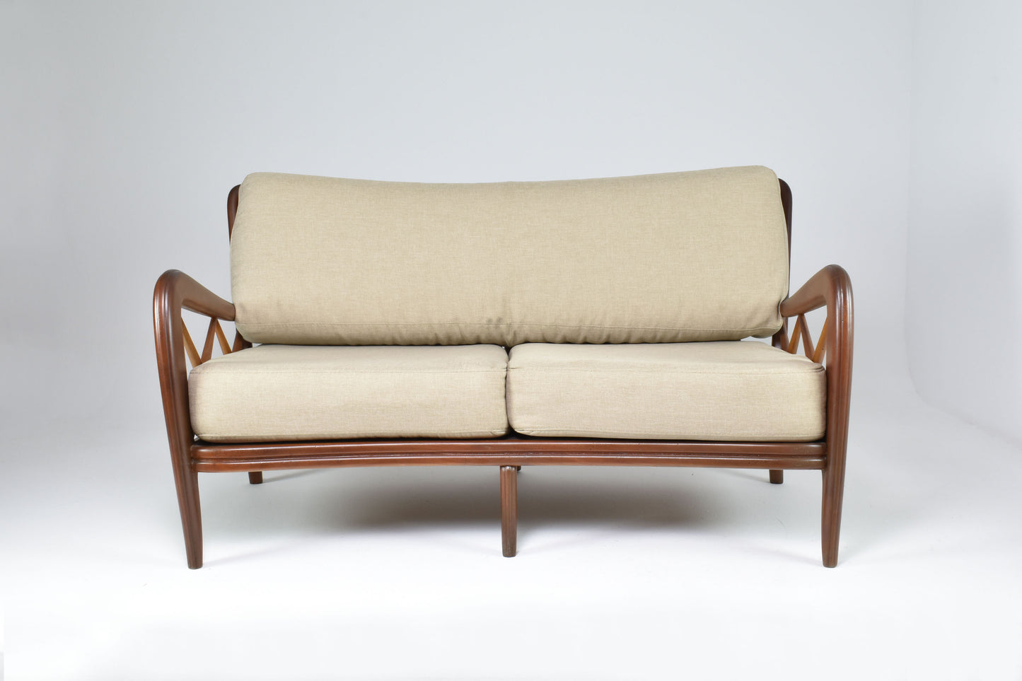 Italian Mid-Century Modern Walnut Sofa, 1950s