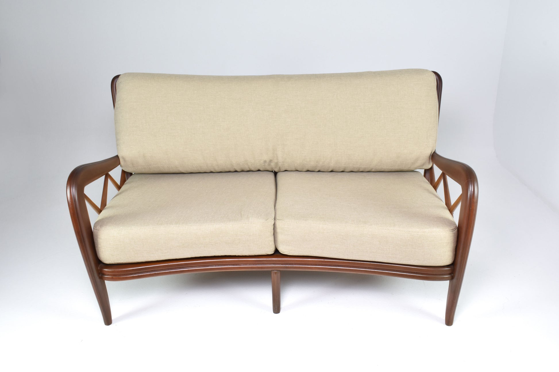 Italian Mid-Century Modern Walnut Sofa, 1950s