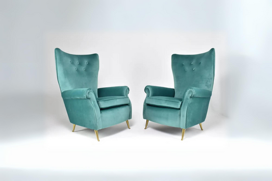 Italian Midcentury Armchairs by ISA Bergamo, Set of Two, 1950s