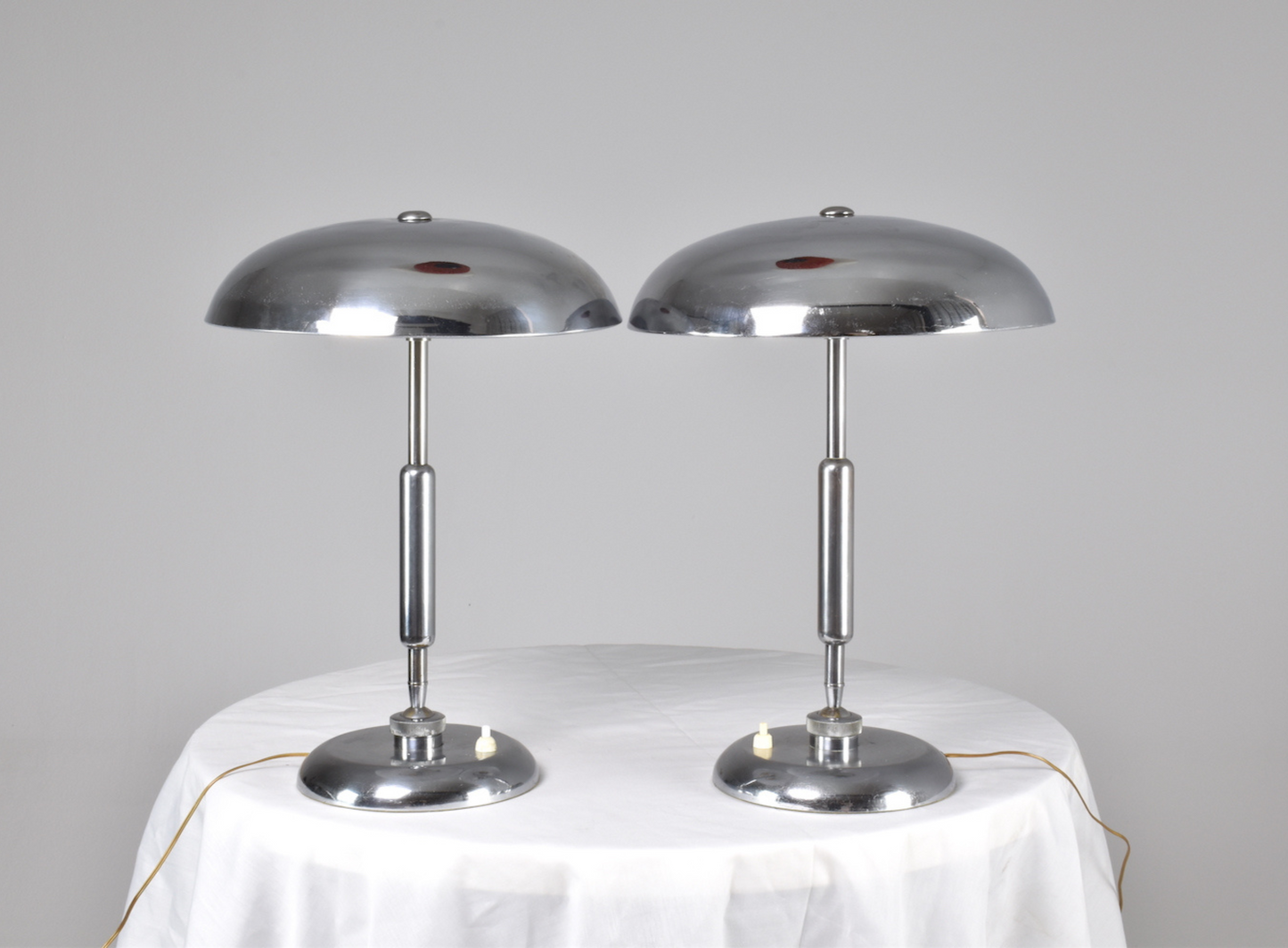 Lampes de table italiennes en nickel par Giovanni Michelucci, années 1950