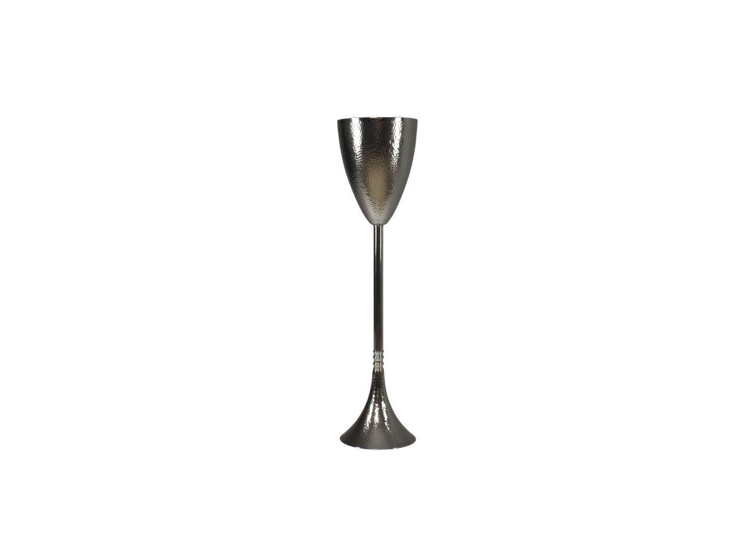 Contemporary Hammered Nickel Brass Champagne Bucket Stand