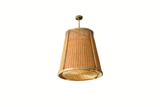 Caeli-SD Handcrafted Brass Rattan Pendant Light Fixture