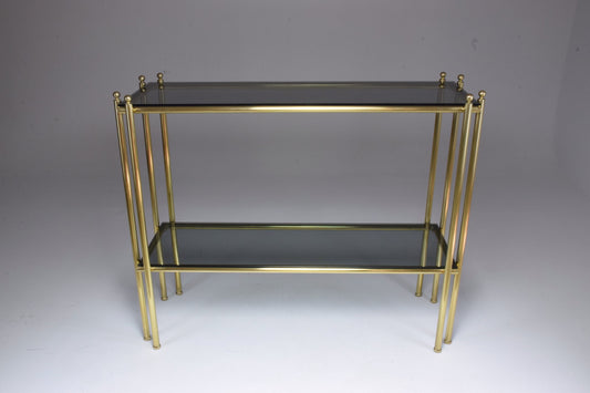 20th Century French Brass Glass Console Table, 1970s - Spirit Gallery 