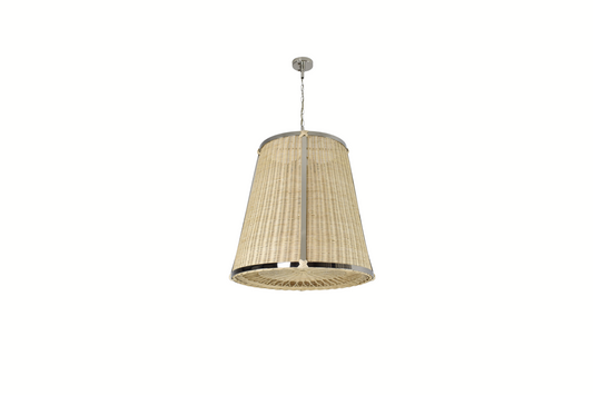 Caeli-A Handcrafted Brass Rattan Pendant Light Fixture