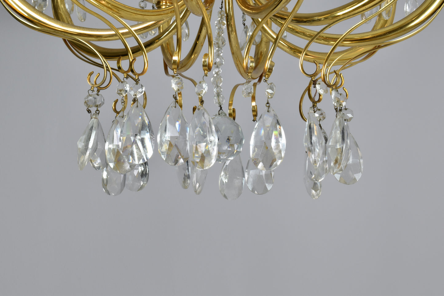 1950's Italian Crystal Chandelier by Oscar Tolasco for Lumi Milano - Spirit Gallery 