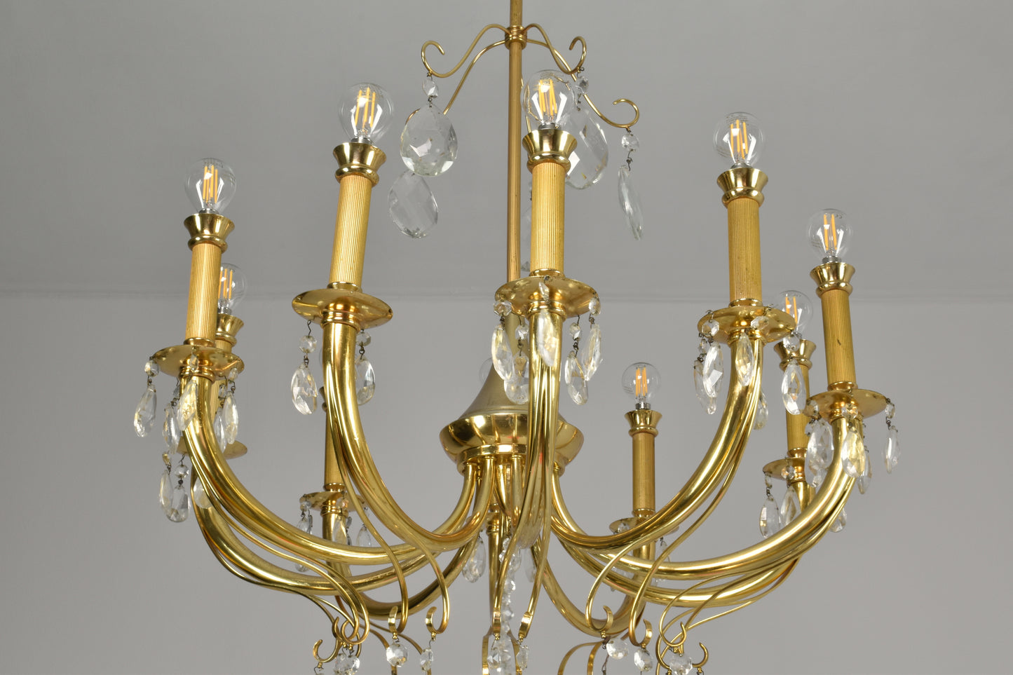 1950's Italian Crystal Chandelier by Oscar Tolasco for Lumi Milano - Spirit Gallery 