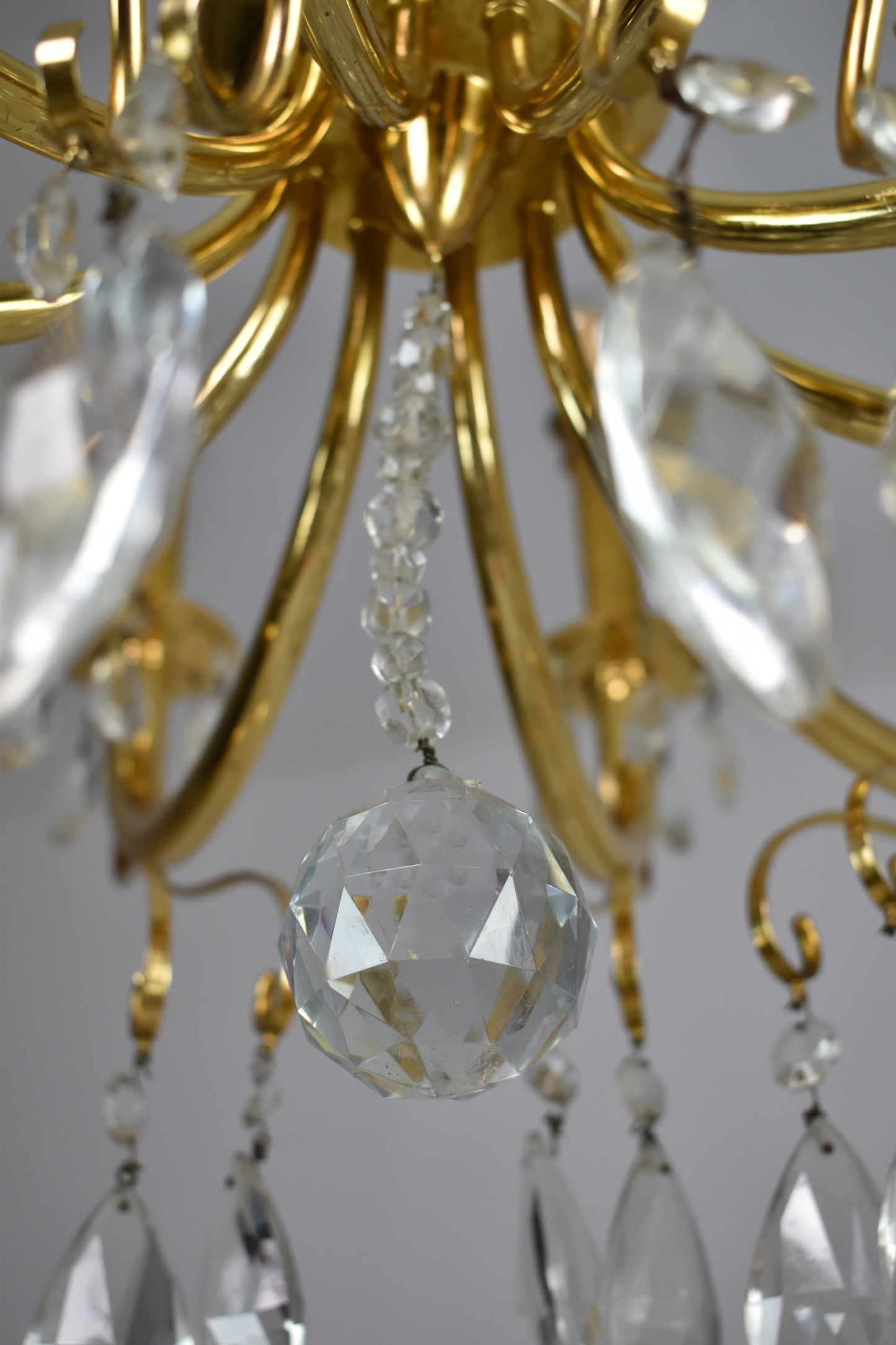 1950's Italian Crystal Chandelier by Oscar Tolasco for Lumi Milano - Spirit Gallery 