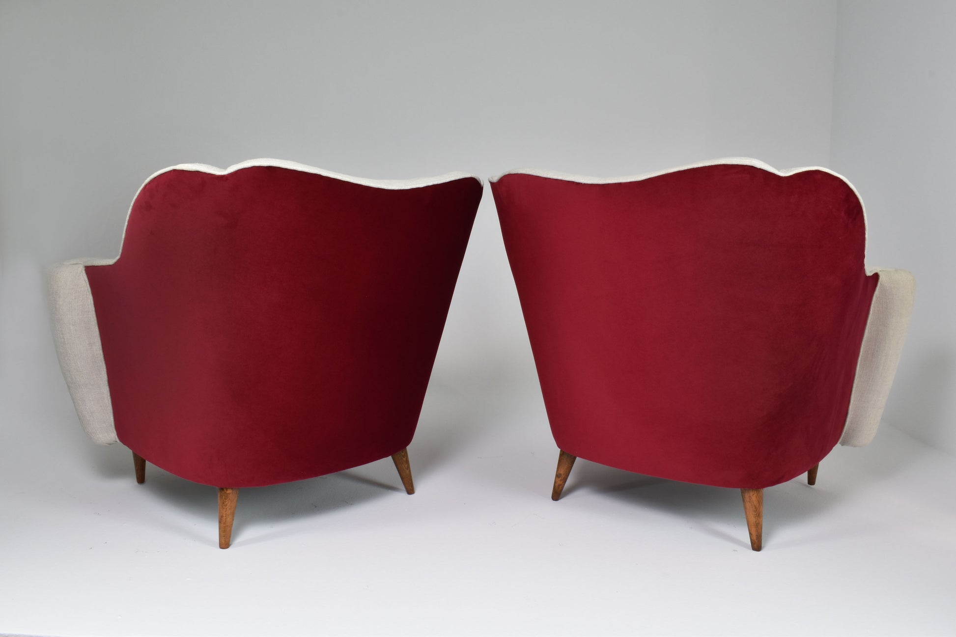 1950's Pairs of Restored Italian Armchairs Attributed to Gio Ponti - Spirit Gallery 