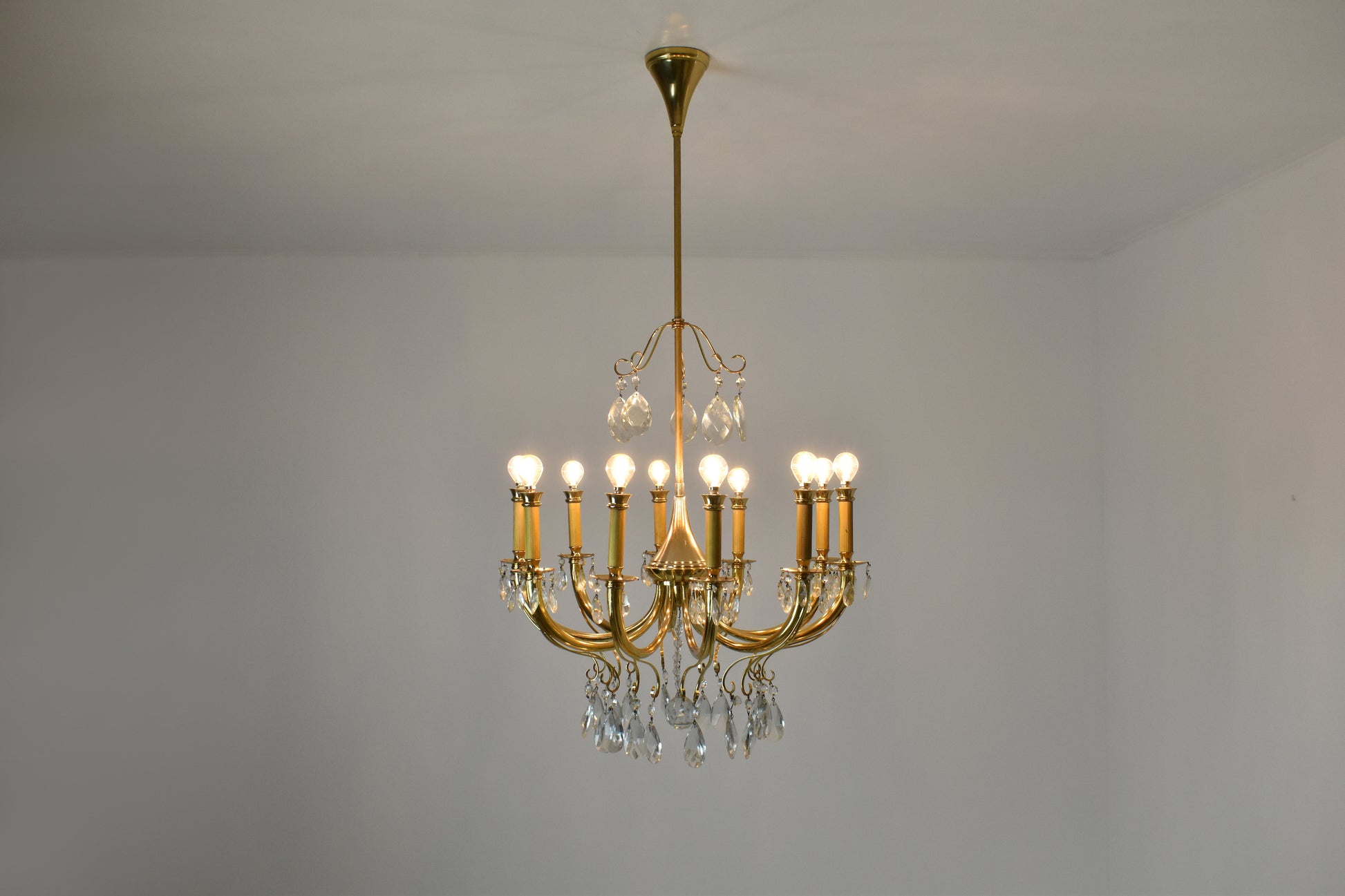 1950's Italian Crystal Chandelier by Oscar Tolasco for Lumi Milano - Spirit Gallery 