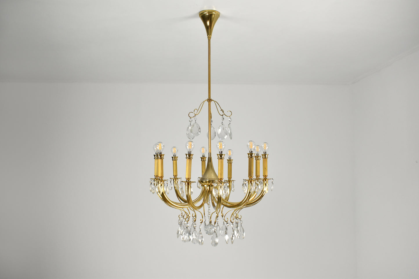 1950's Italian Crystal Chandelier by Oscar Tolasco for Lumi Milano - Spirit Gallery 