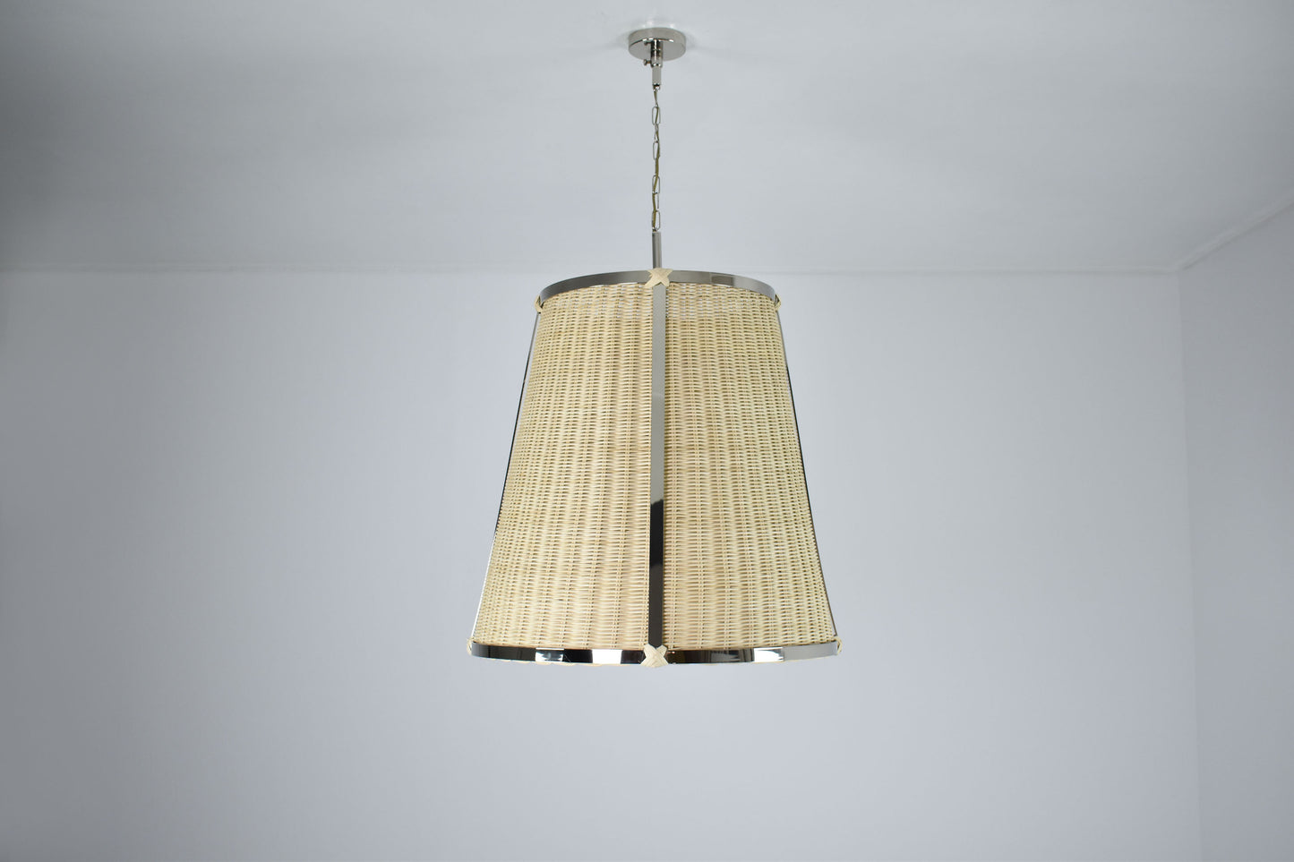 Caeli-A Handcrafted Brass Rattan Pendant Light Fixture