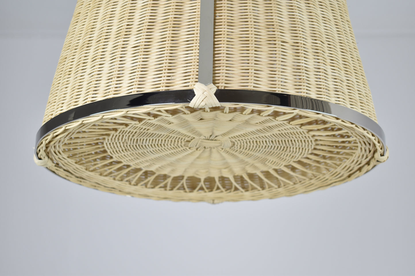 Caeli-A Handcrafted Brass Rattan Pendant Light Fixture