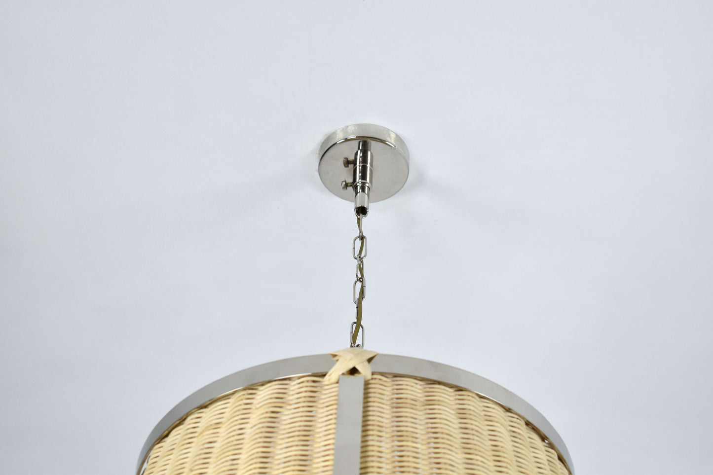 Caeli-A Handcrafted Brass Rattan Pendant Light Fixture