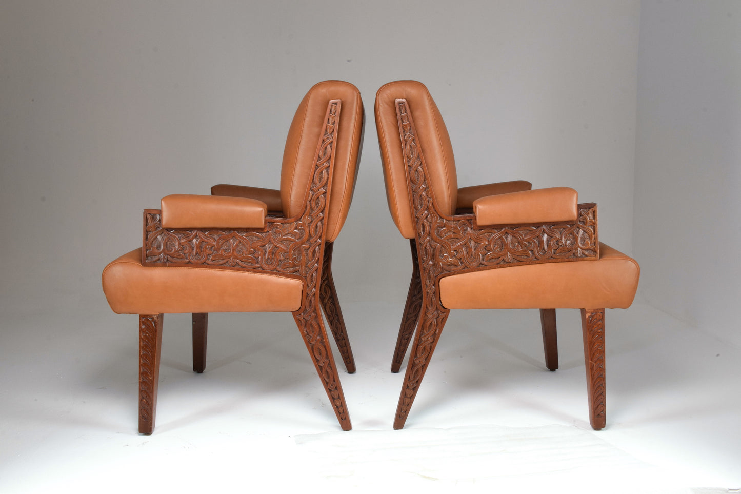 1950's Pair of Art Deco Style Sculpted Armchairs - Spirit Gallery 