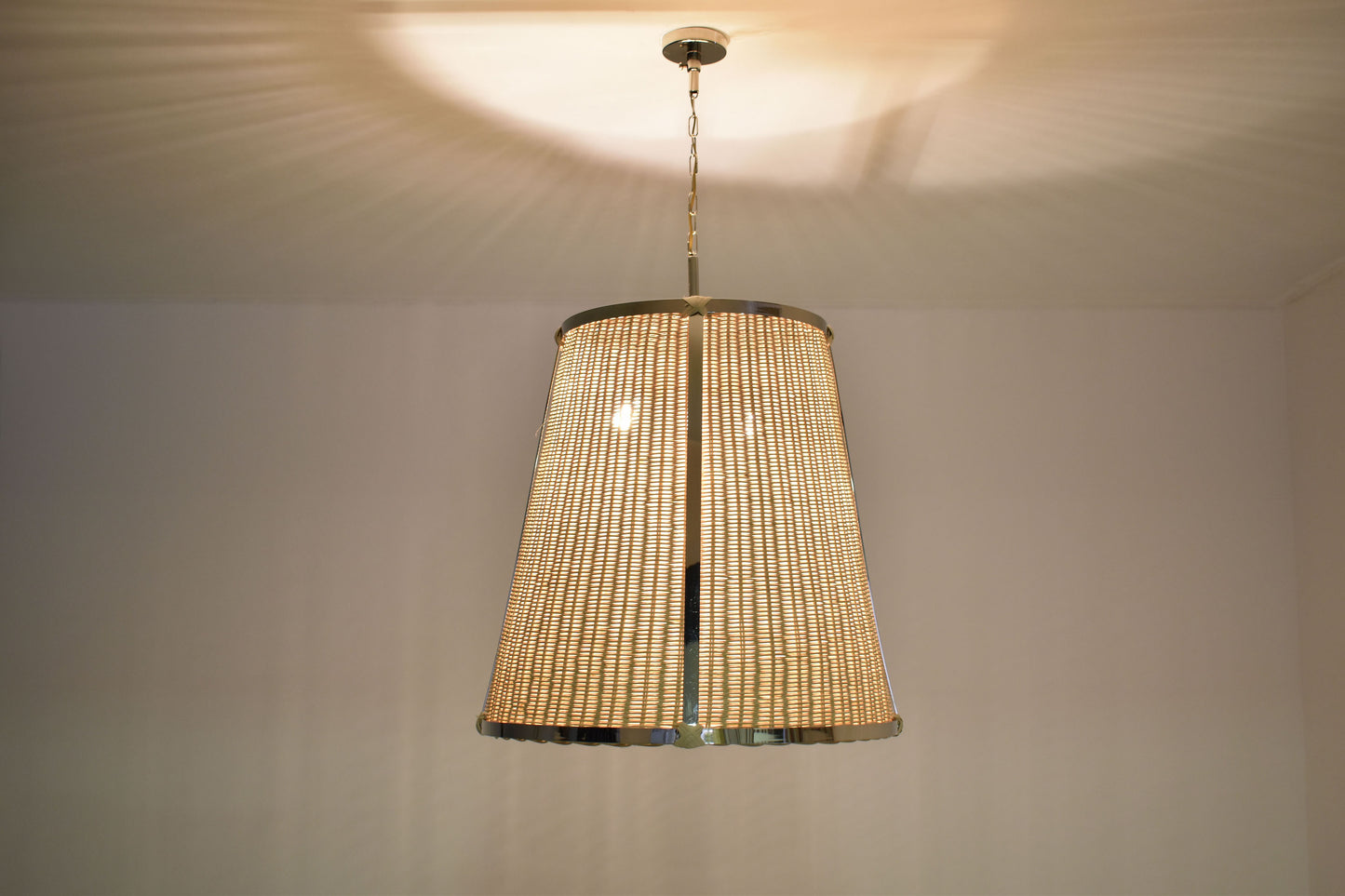 Caeli-A Handcrafted Brass Rattan Pendant Light Fixture