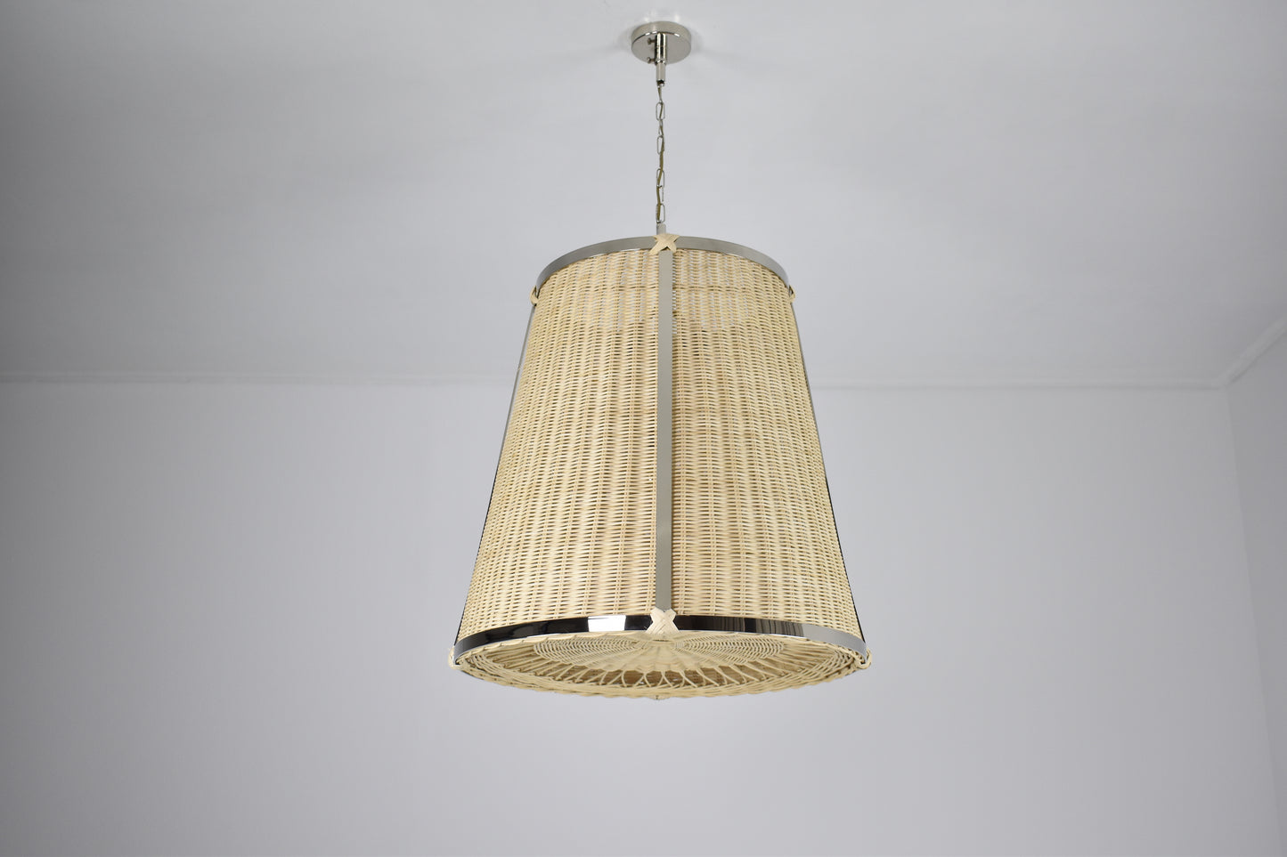 Caeli-A Handcrafted Brass Rattan Pendant Light Fixture