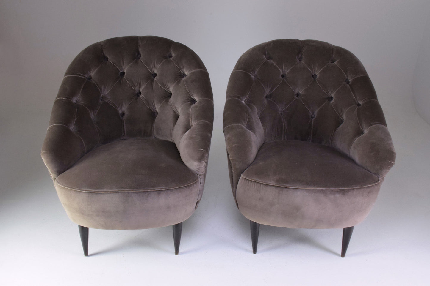 1950's Italian Mid-Century Gio Ponti Style Pair of Armchairs - Spirit Gallery 